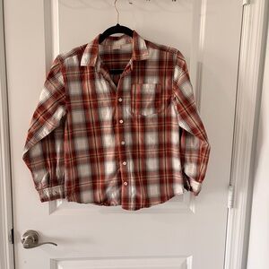 Gymboree Kids size 10 100% cotton Red and White Plaid button up Shirt